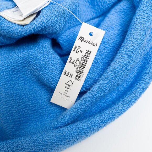 Madewell Terry Sweatshirt Cropped Oversized Blue - Picture 12 of 14